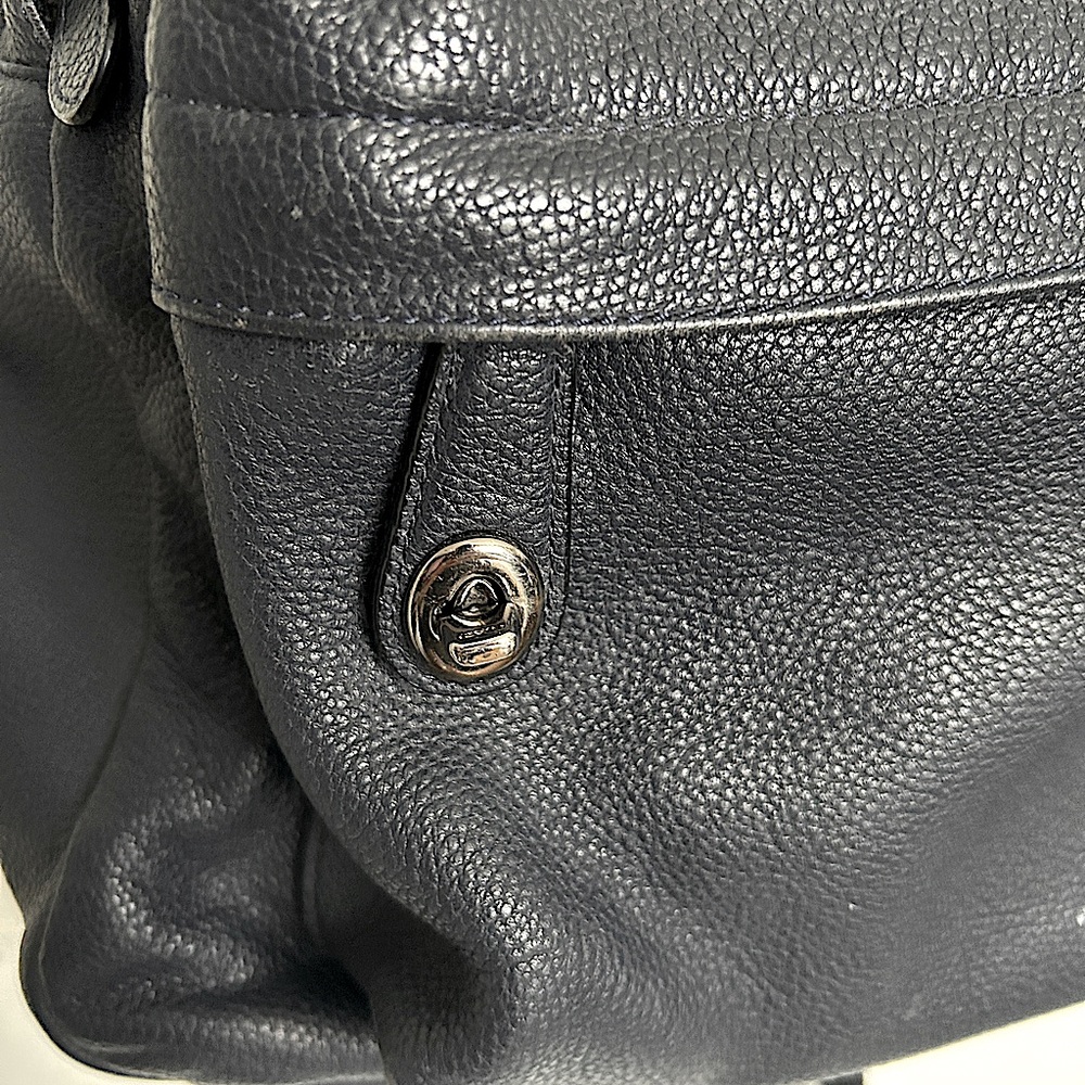 Coach Men’s Navy Blue Pebbled Leather Campus Backpack XL - Picture 5 of 6